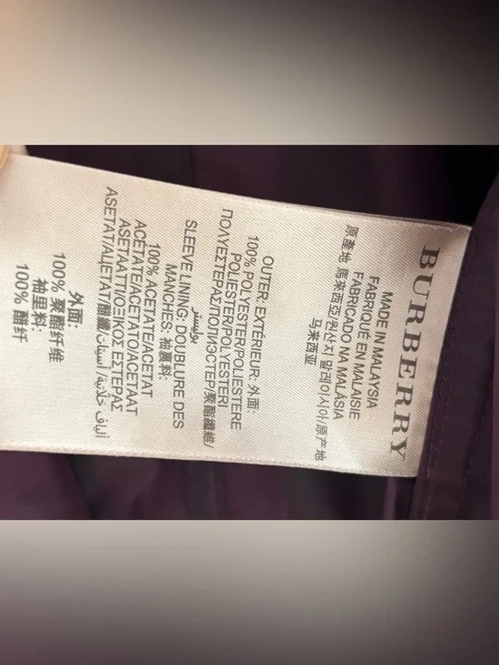 Rare Burberry Brit Plum Purple Novacheck Trench Coat - Picture 6 of 6